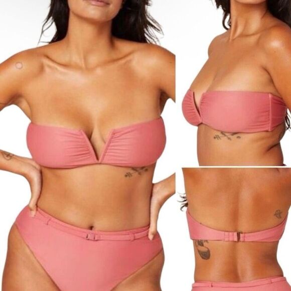 Andie Swim SCALA Strapless bikini top LIMITED EDITION COLOR PUNCH PINK Sz M NWT - Picture 12 of 13